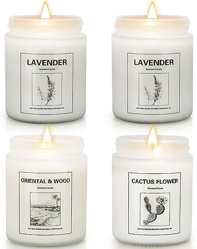THORNWOLF 4 Pack Scented Lavender Candle Set