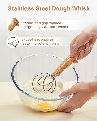 Kootek Banneton Proofing Basket Set with Dough Whisk and Lame