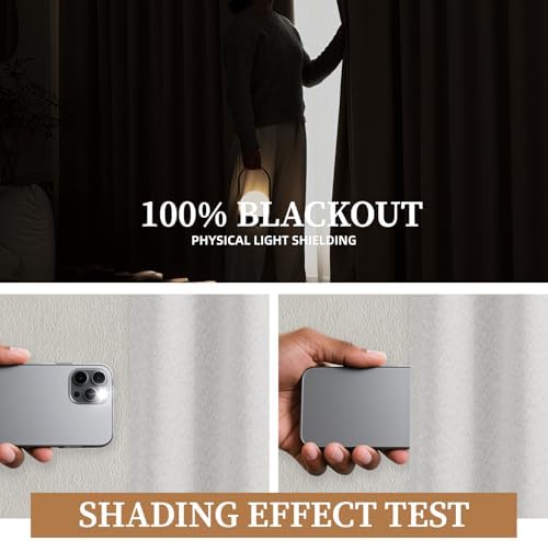 100 Linen Blackout Curtains 2 Panels Set 96 Inch Long