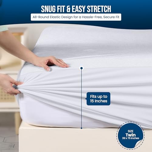 Utopia Bedding Twin Mattress Protector Waterproof