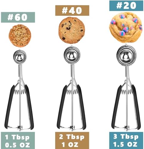 Cookie Scoop Set of 3 - 1 Tbsp 2 Tbsp 3 Tbsp