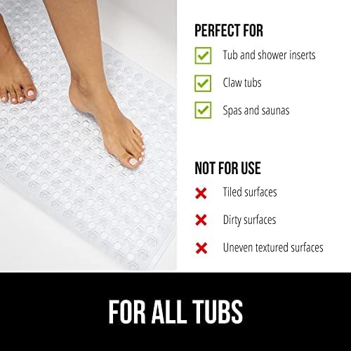 GORILLA GRIP Patented Bath Mat 35x16 Clear