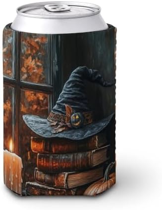 Beer Can Cooler Sleeve Halloween Witchs Hat Cover