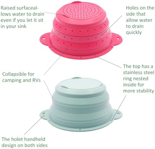 FUSMYE 2 in 1 Collapsible Colander Bowl Set