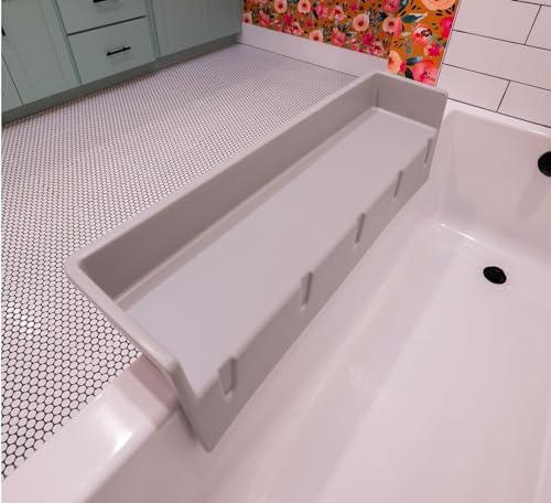 Tub Topper Bathtub Splash Guard Play Shelf Gray