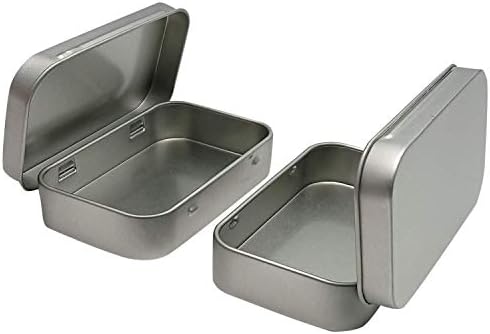 6 Pcs Silver Lidded Metal Storage Containers