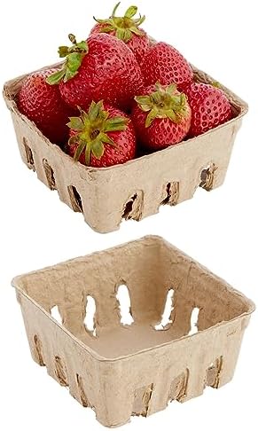 Juvale Pulp Fiber Berry Baskets - 4x4x181 In