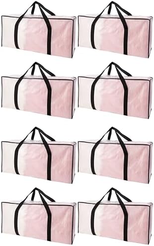 Extra Large Moving Bags with Zippers and Handles 8 Pack
