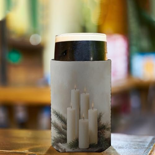 Vintage Cream Candle Beer Can Cooler Sleeve
