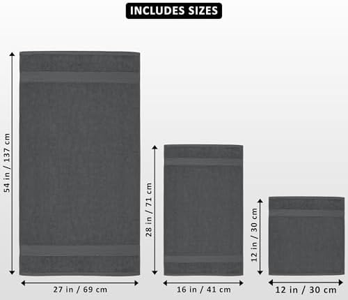 Utopia Towels 8 Piece Premium Set Grey