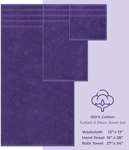 American Soft Linen Purple 6 Piece Towel Set
