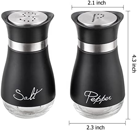 Lonffery Salt and Pepper Shakers Set of 2 Black