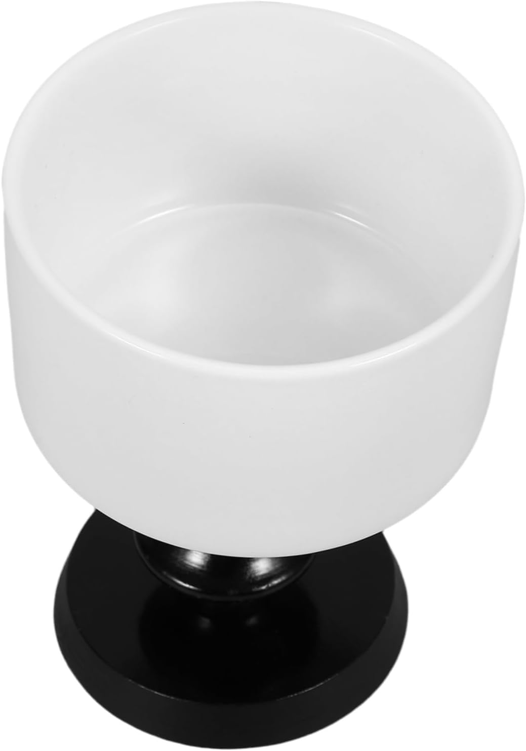 Zerodeko 220ml Ceramic Dessert Cup Black Round Tall Footed Bowl Goblet