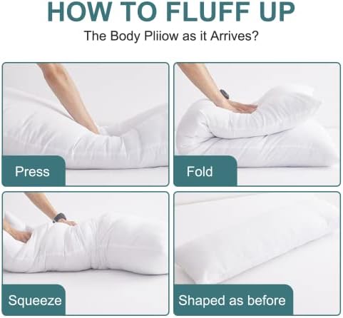 DOWNCOOL Large Body Pillow Insert - Breathable Full Body Pillow for Side Sleepers