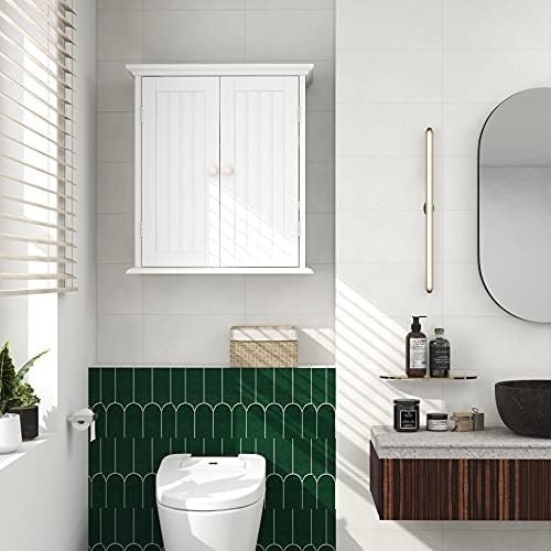 ChooChoo Bathroom Wall Cabinet with 2 Doors and Adjustable Shelves