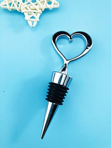 WeddParty 24 PCS Heart Wine Stopper with Organza Bag
