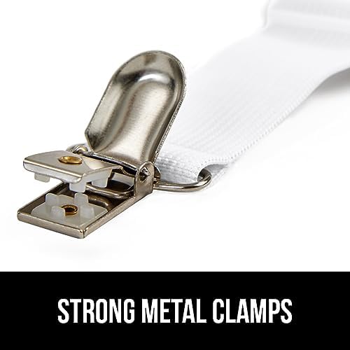 Gorilla Grip Sheet Straps with Metal Clips 4 Pack White
