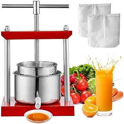 VEVOR Manual Wine Press 2L with Dual Barrels and T-Shaped Handle