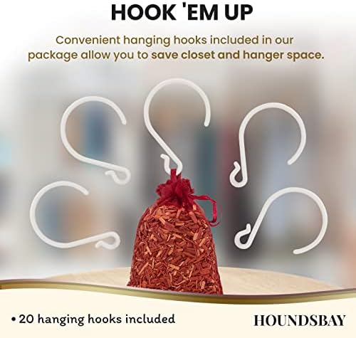 All-Natural Cedar and Lavender Sachet 20 Pack with Hanger Hooks