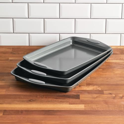 Rachael Ray Nonstick Bakeware Set 3 Piece Gray