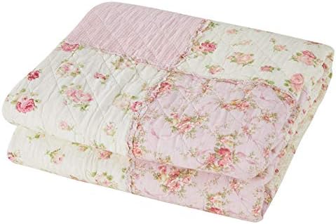 Cozyholy Cotton Patchwork Quilt Twin Size Reversible Bedspread