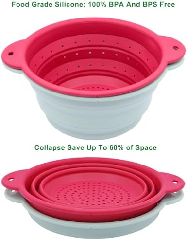 FUSMYE 2 in 1 Collapsible Colander Bowl Set