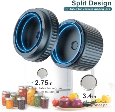 UNERVER M12 One-Button Auto Stop Vacuum Sealer for Mason Jars