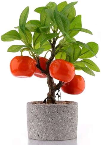Woration Artificial Orange Tree Bonsai with Pot