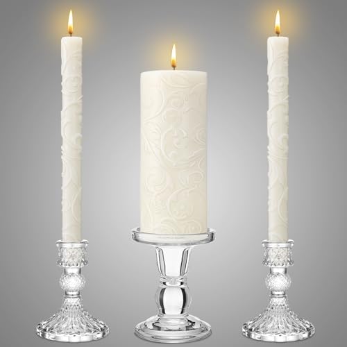 Irenare Unity Candles with Glass Holder Set for Weddings and Events