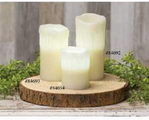 White Drip Timer Pillar Candle 3x4 Inch