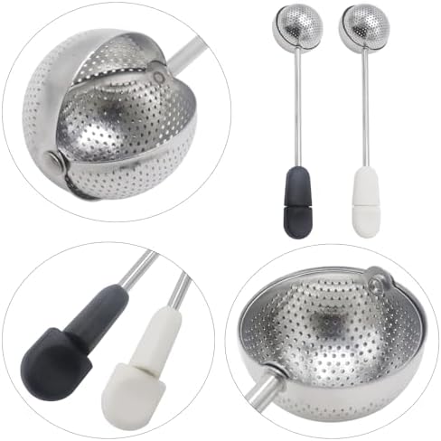 2 Pack Stainless Steel Mesh Tea Ball Infuser Black and White