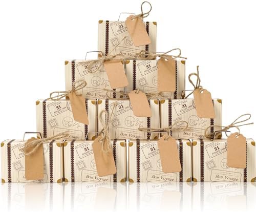 VGOODALL 50PCS Mini Suitcase Party Favor Box