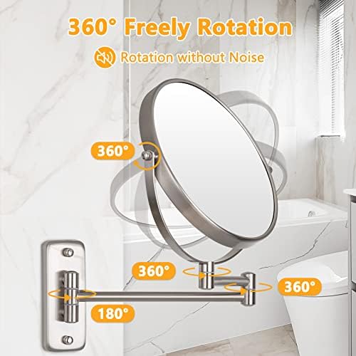 Wall Mounted Makeup Mirror with 10x Magnification