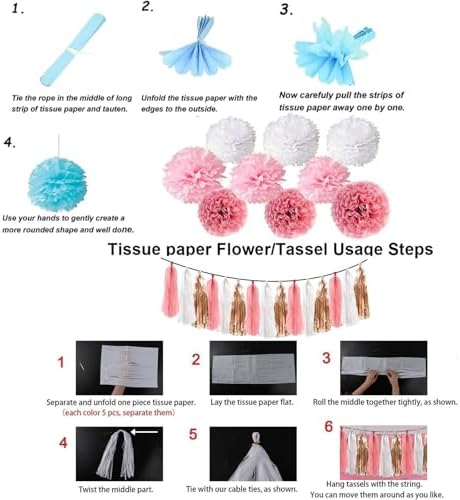 OuMuaMua Rose Gold Birthday Decorations Set