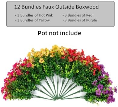 Artificial Daisy Flowers with Eucalyptus Leaves 12 Bundles Mix