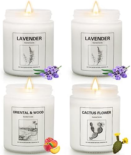 THORNWOLF 4 Pack Scented Lavender Candle Set