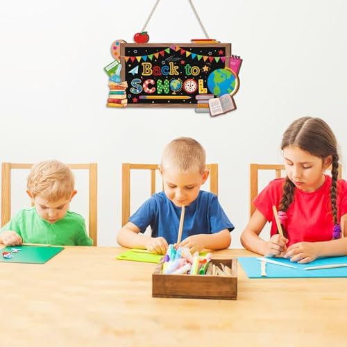 Aryroi Back to School Wood Sign with Blackboard Design