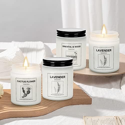 THORNWOLF 4 Pack Scented Lavender Candle Set