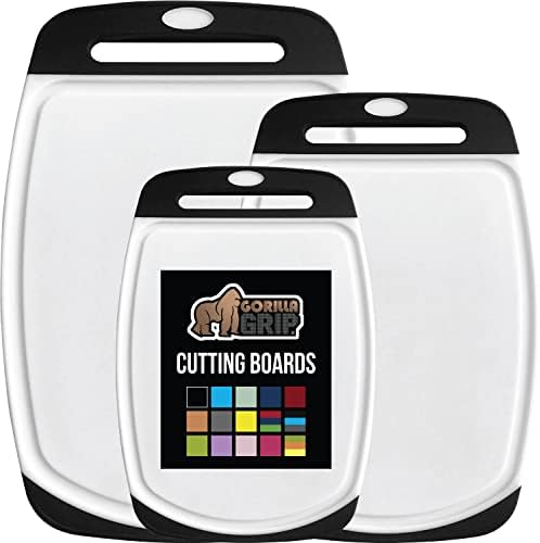 GORILLA GRIP BPA Free Reversible Cutting Board Set of 3
