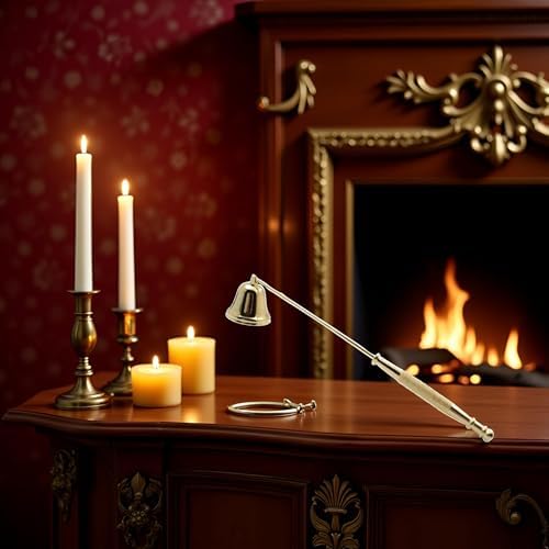 Gold Metal Candle Snuffer with Long Handle