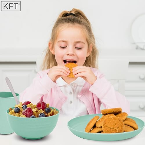 Wheat Straw Dinnerware Set for 4 - Green 24pc
