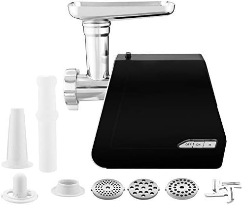 Homdox Meat Grinder Electric with 3 Plates and Sausage Stuffing Tool