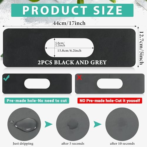 Tioncy 2 Pcs Faucet Mat Splash Guard for Kitchen Sink and Bathroom