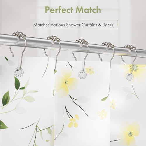 Amazer Decorative Stainless Steel Shower Curtain Hooks Set of 12