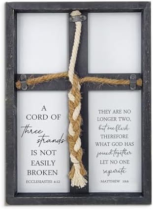 Three Strands Wedding Sign Wall Decor Unity Cross Black