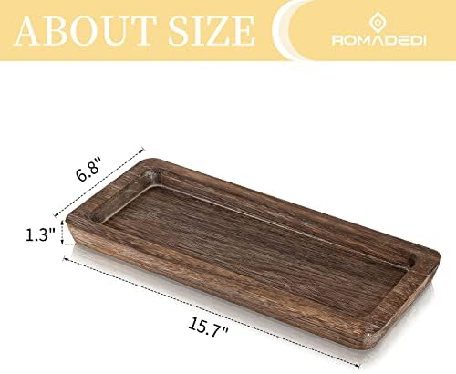 Romadedi Wooden Candle Holder Tray - Rustic Decorative Serving Platter