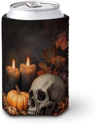 Halloween Skull Can Cooler Sleeve for Beer and Candles
