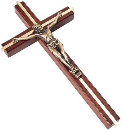 ACHIBANG 10 Inch Wooden Wall Cross with Jesus