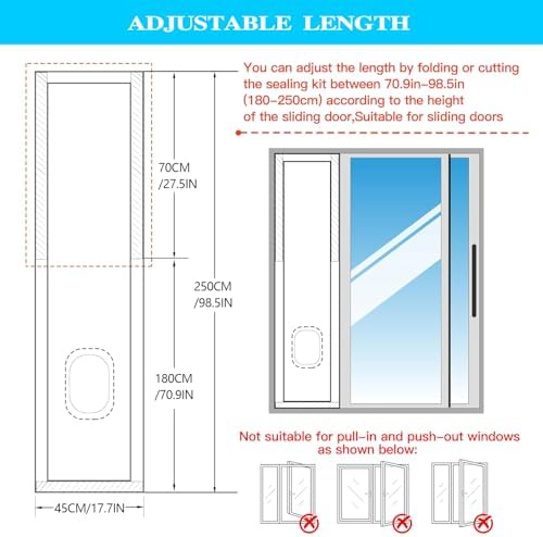 Gulrear Inverter Portable AC Sliding Door Seal Kit