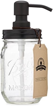 Jarmazing Mason Jar Soap Dispenser Black 16 oz